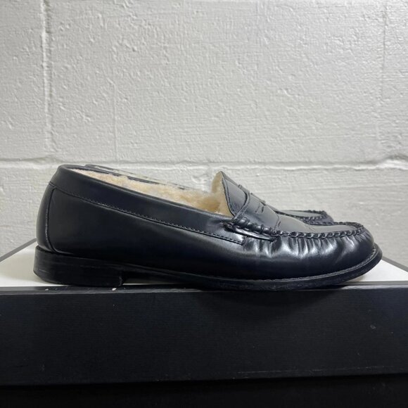G.H. Bass Whitney Cozy Weejuns Shearling Black Leather Loafer Women's 8.5 M - Picture 3 of 12